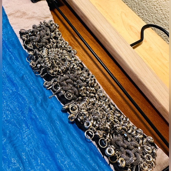 YIGAL AZROUEL Skirt with Metal Jewelry. Gorgeous & very unique! Est. Retail $795 - Picture 4 of 8